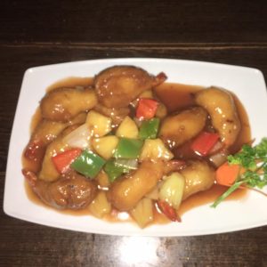 50. Scampis aux ananas sauce aigre-douce