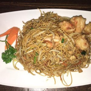 67. Nouilles sautées aux scampis