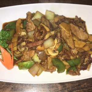 36. Canard poivrons à la sauce piquante